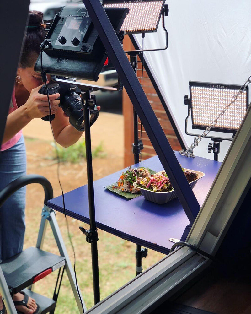 Behind the scene food photography shoot outdoor di Bali